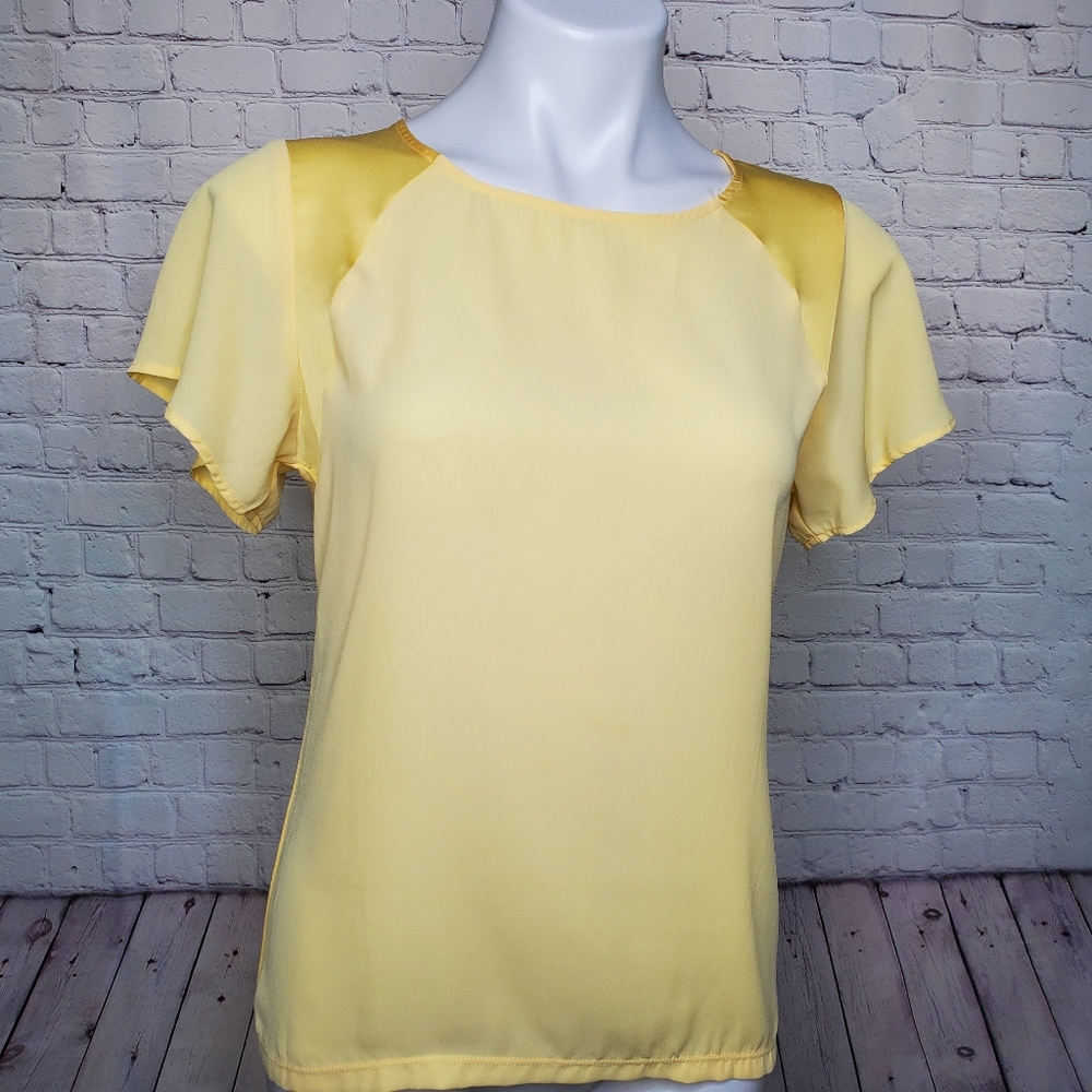 The Limited Easter Yellow Flutter Sleeve Top Size S